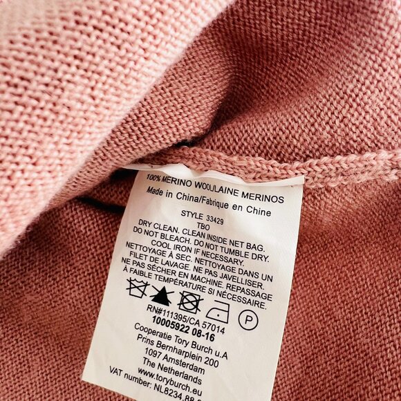 Tory Burch pink merion wool Tunic sweater, size S - Picture 6 of 8